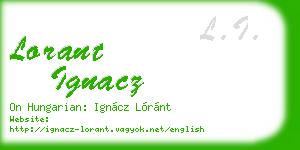 lorant ignacz business card