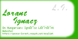 lorant ignacz business card